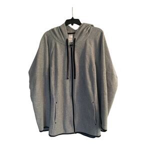 VGUC Danskin Now Women's Gray Zip Up Hoodie Jacket Drawstring Size 3X 22-24